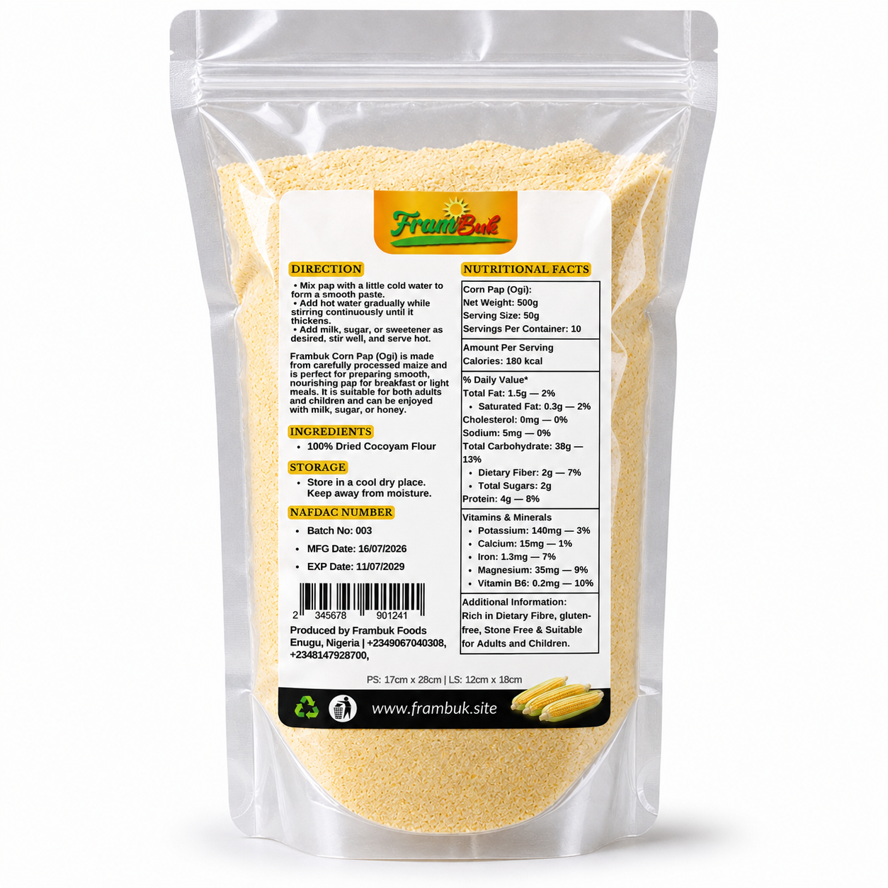 500g Corn Pap, alternate view